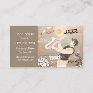Jazz Musicians Retro Music Blues Party Vintage Business Card