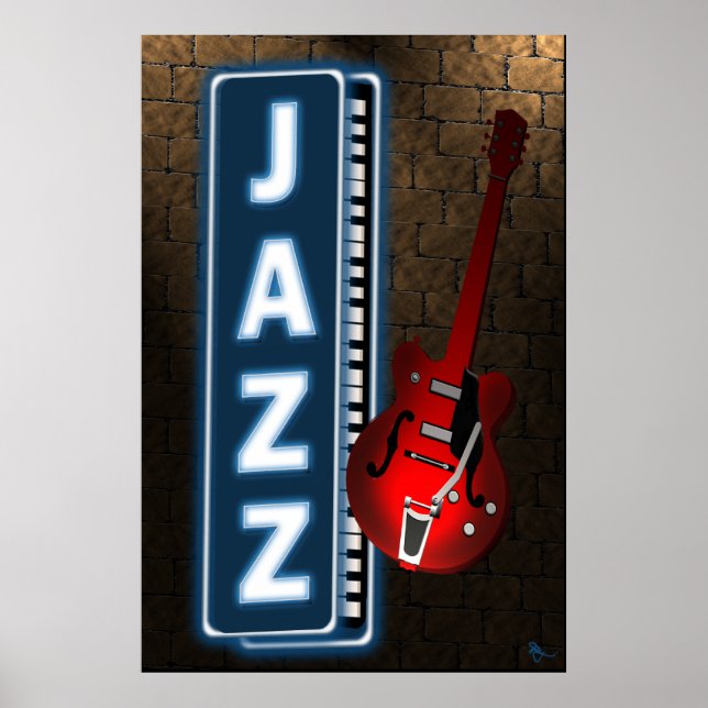 Jazz Neon Sign Poster (Front)