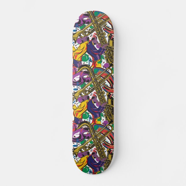 Jazz - New Orleasn Mardis Gras Skateboard (Front)