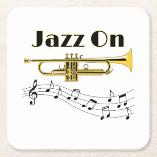 Jazz On Square Paper Coaster