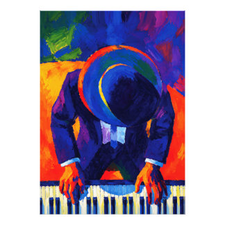 Jazz Pianist Abstract Art Colourful Painting Photo Print