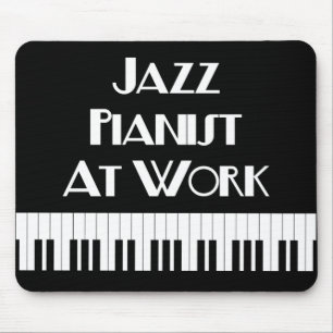 Jazz Pianist At Work and Piano Keys Mouse Pad
