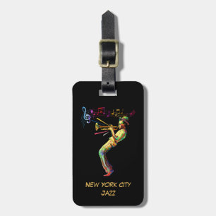 Jazz Player, Saxophone, New York City Jazz Luggage Tag