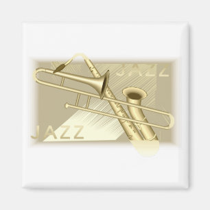 Jazz Saxaphone and Trombone Magnet