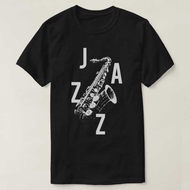Jazz saxophone logo T-Shirt (Design Front)