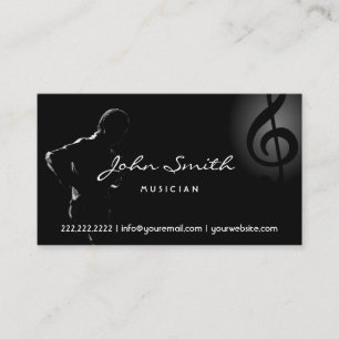 Jazz Saxophone Music Elegant Clef Musical Business Card