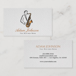 Jazz Saxophone Player Elegant Musician Business Card