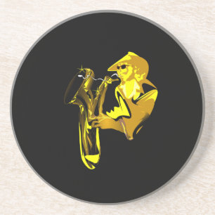 Jazz Saxophone Sandstone Coaster
