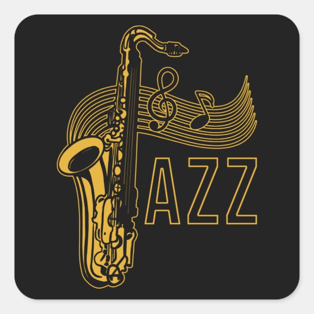 Jazz Saxophonist Gift Square Sticker (Front)