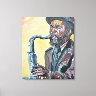Jazz Saxophonist Neo-Expressionist Canvas Print