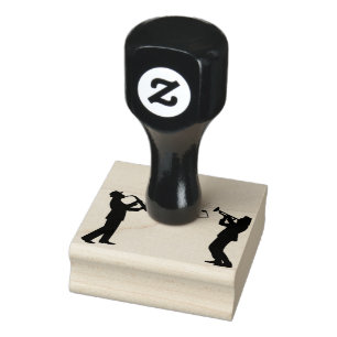jazz silhouette musician trumpet rubber stamp