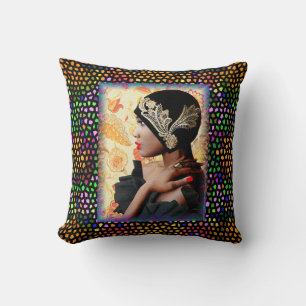 Jazz Singer Harlem Renaissance Throw Pillow