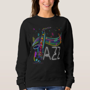 Jazz Soul Classic Music Colourful Light Saxophone Sweatshirt