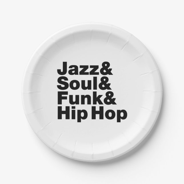 Jazz & Soul & Funk & Hip Hop Paper Plate (Front)