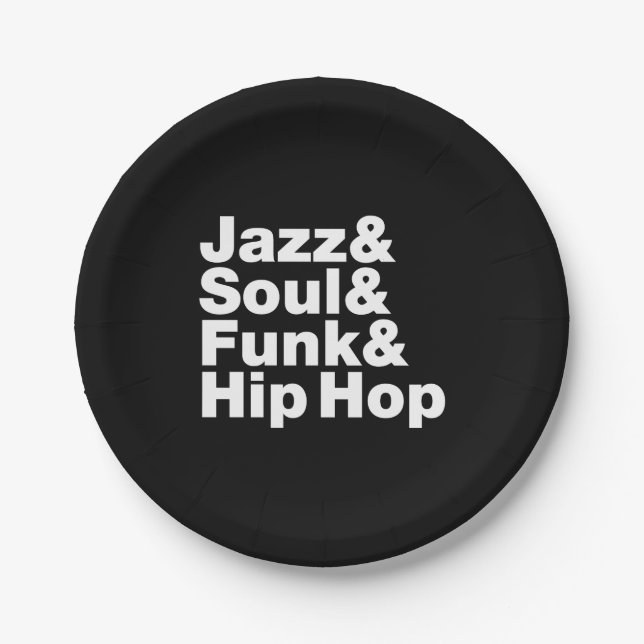 Jazz & Soul & Funk & Hip Hop Paper Plate (Front)