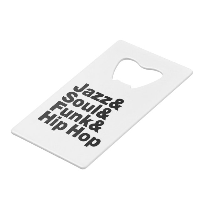 Jazz & Soul & Funk & Hip Hop Wallet Bottle Opener (Front Angled)