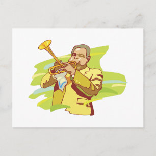 jazz soul performer postcard