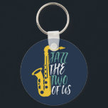 Jazz The Two Of Us Funny Music Puns Keychain<br><div class="desc">Vintage retro orchestra and jazz music fan design for those playing violin and saxophone in a music band or symphony. Cool classical jazz merchandise for saxophonist, violinist, musician and artist. Funny and humourous music pun for violin and saxophone teacher, orchestra fan and those who just love music. Great souvenir, Christmas...</div>