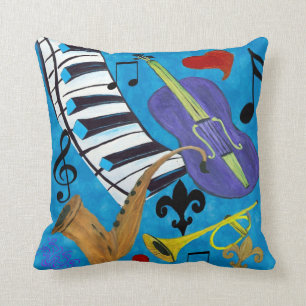 Jazz throw pillow