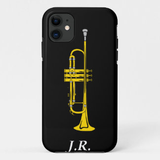 Jazz Trumpet add your Initials case-mate  Iphone4 iPhone 11 Case