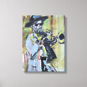 Jazz Trumpet Player Neo-Expressionist Canvas Print