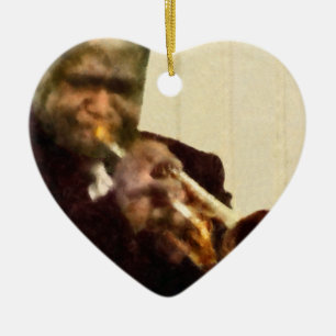 Jazz Trumpeter Ceramic Ornament