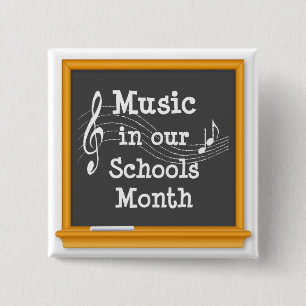 Jazz Up Your Jacket, Celebrate Music! 2 Inch Square Button