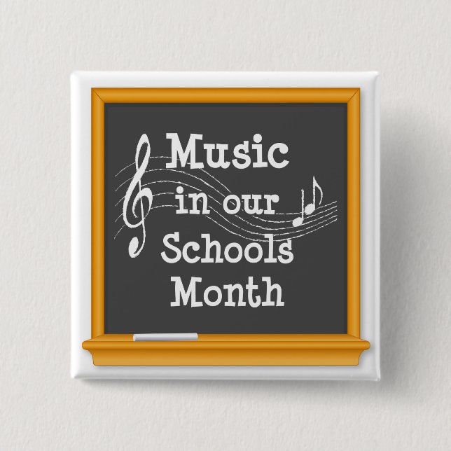 Jazz Up Your Jacket, Celebrate Music! 2 Inch Square Button (Front)