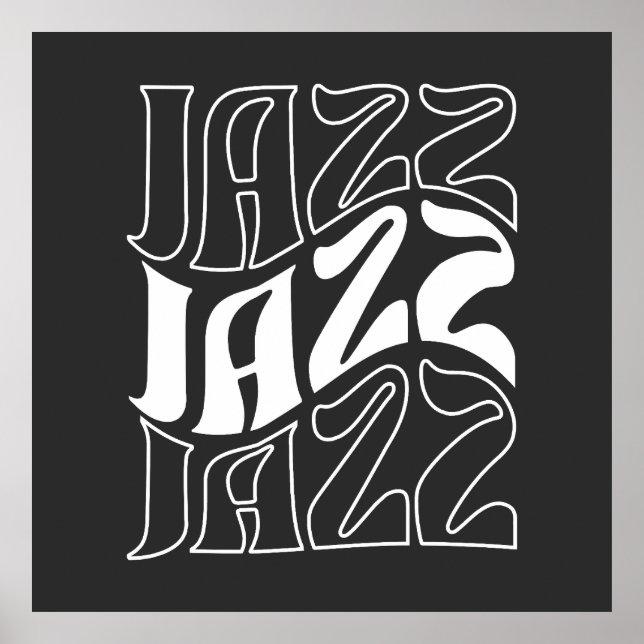 Jazz Wordmark Bold Outline  Poster (Front)