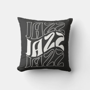 Jazz Wordmark Bold Outline Throw Pillow