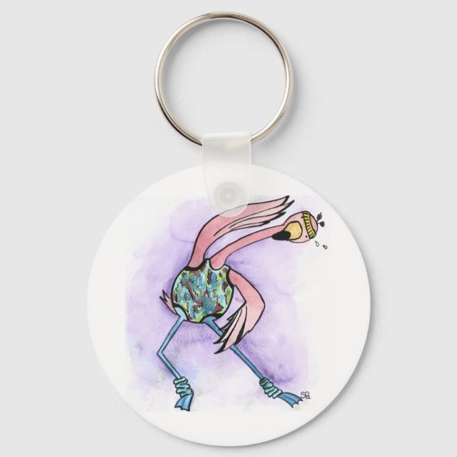 Jazzercise Flamingo Keychain (Front)