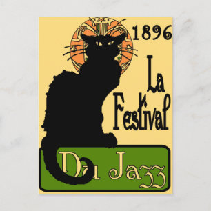 JazzFest Chat Noir 1896 Postcard