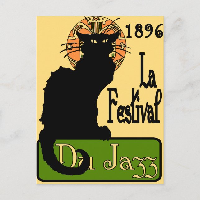 JazzFest Chat Noir 1896 Postcard (Front)