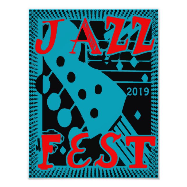 JazzFest Guitar 2019, edit text Photo Print (Front)