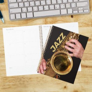 Jazzman Playing Gold Saxophone Photo Planner