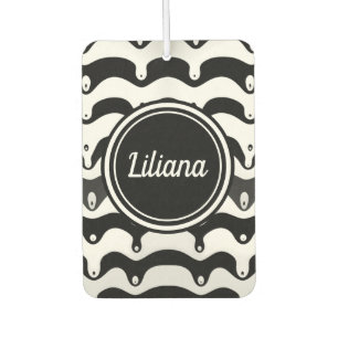 Jazzy Black and White Melting Zebra Stripes Air Freshener