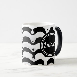 Jazzy Black and White Melting Zebra Stripes Magic Mug