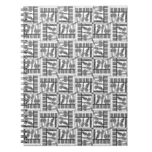 Jazzy Black and White Music Carnet