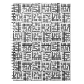 Jazzy Black and White Music Carnet