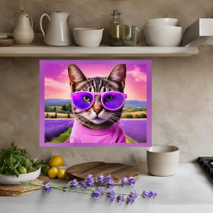 Jazzy  cat - - lavender field poster