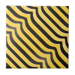 Jazzy Cute Black and Yellow Striped Bumblebee Tile