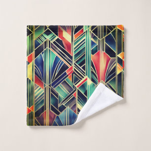 Jazzy Geometric  Elegant Classic Boho Geometrical  Bath Towel Set