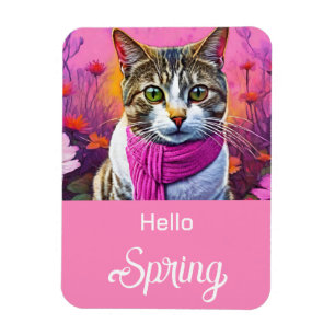Jazzy Kitty in early spring Magnet