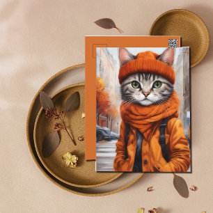 Jazzy Kitty - October Vibes Holiday Postcard