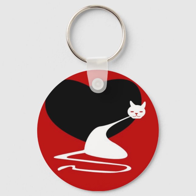 Jazzy Kitty (red) Keychain (Front)