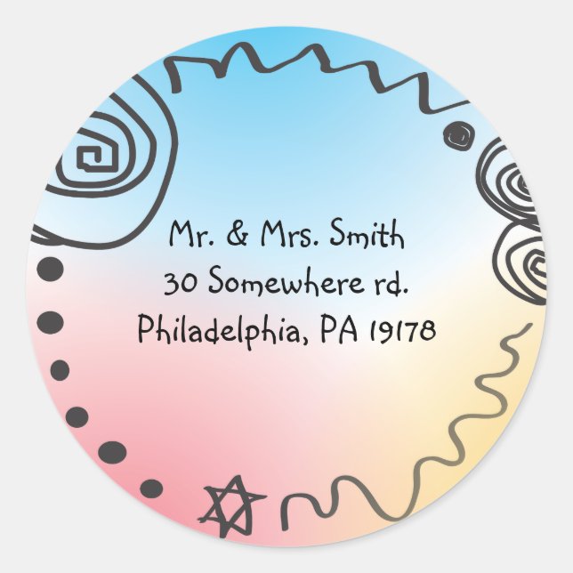 Jazzy Musical Bar Bat Mitzvah Invite Reply sticker (Front)