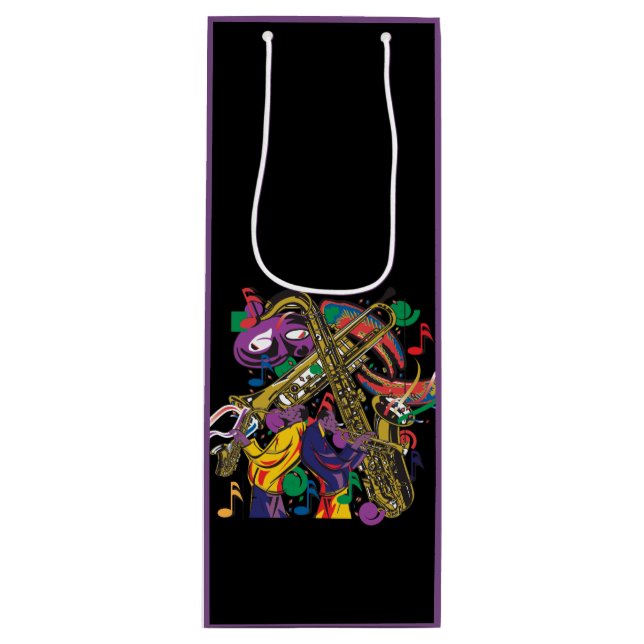 Jazzy New Orleans Music Fest Wine Gift Bag (Front)
