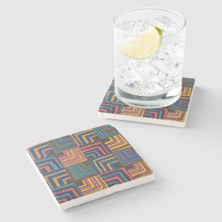 Jazzy Riff Geometric Tile Stone Coaster