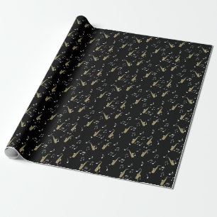 Jazzy Saxophone & Musical Notes  Wrapping Paper