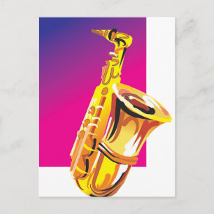 Jazzy Saxophone Postcard